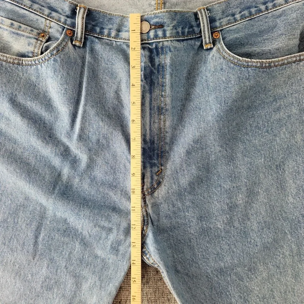 Levi's 505 Jeans Mens 42x32 Light Wash Regular Fit Straight Leg Blue Denim